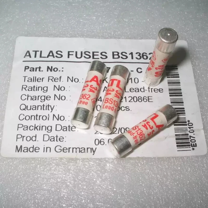German ATLAS 3A 240V fuse BS1362 (copper silver plated fuse cap) 6.3 * 25MM