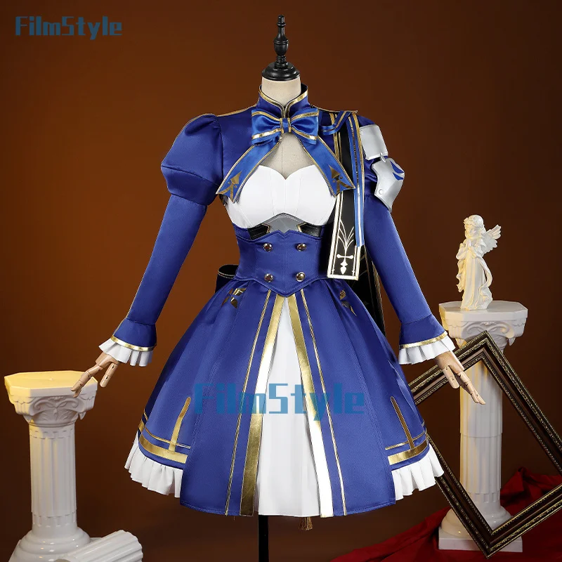 

Honkai Star Rail Fate Saber Cosplay Costume Blue Dress Uniform Outfit Halloween Party for Women Girls Carnival Props