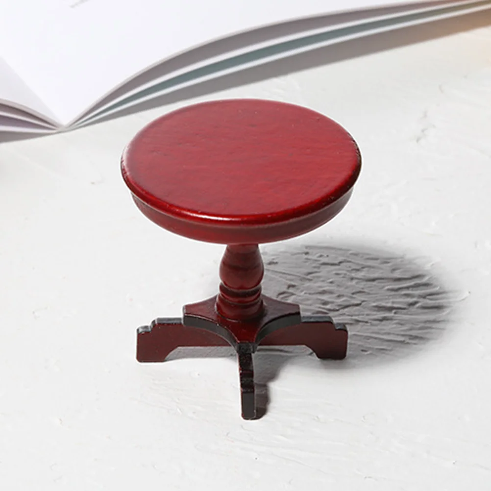 Mini kleine ronde tafel poppenhuis miniatuur koffie model versiering meubilair eetkamer micro hout woonkamer scène slaapkamer