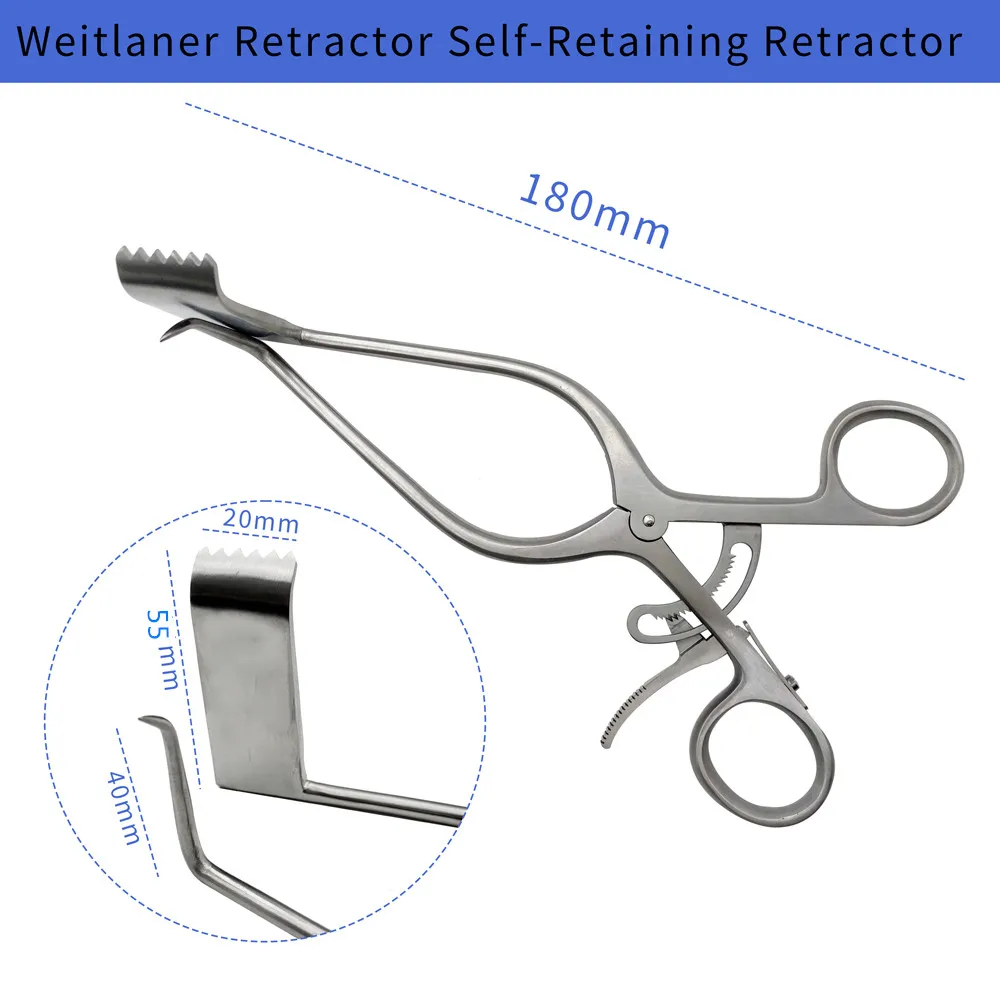 

QSWTITAN 18cm Self-Retaining Retractor with Hook and Tissue Protective Baffle Pet Orthopedics Instruments