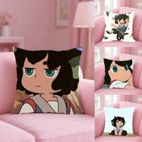 LUO XIAO HEI Pillow Case Anti-dustmite Pillowcase Invisible Zipper Silky Short Plush Sofa Cushion Cover
