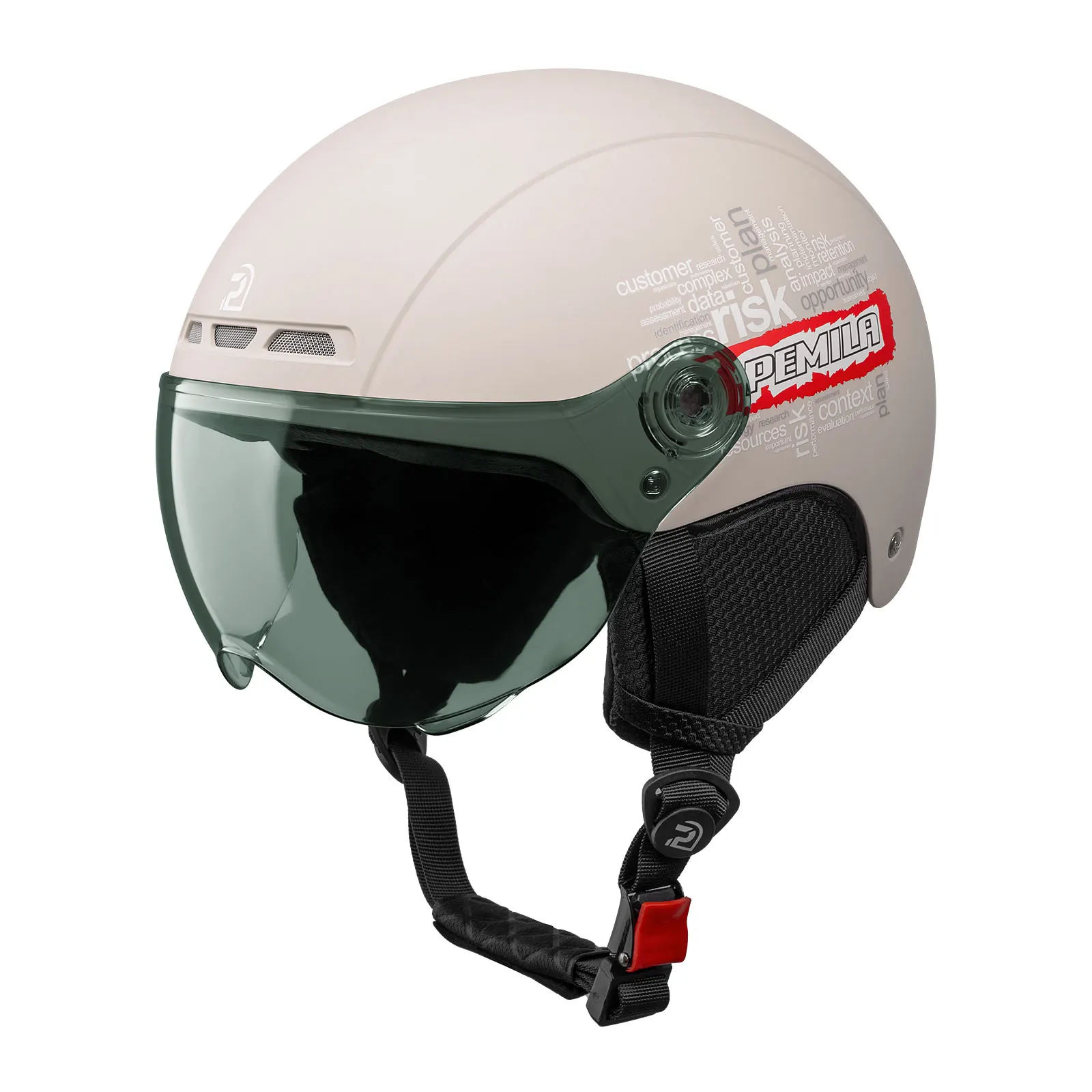 PEMILA Unisex Erwachsenenhelm, Verstellbare Schutzbrillenlinse, Verdickte Ohrpolster, ABS- & EPS-Innenfutter, Sicher und Leicht für Pendler-E-Bikes – Detail 8