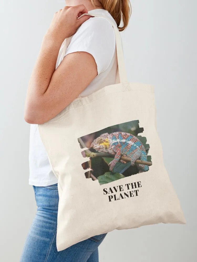 مرحباً من الحرباء البري. إنقاذ الكوكب! حمل حقيبة هدية حقيبة قماش stote حقيبة القماش امرأة الحقيبة لطيف #1