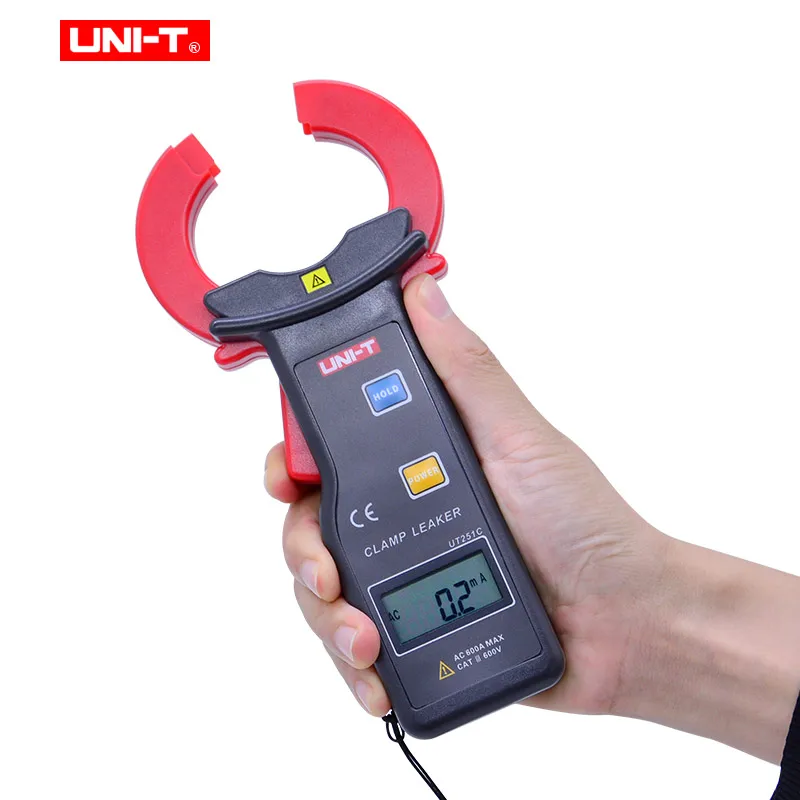 UNI-T Leakage Current Clamp Meter UT251 Auto Range Current Leak Tester with Digital Hold Peak Value Data Storage UT251A UT251C