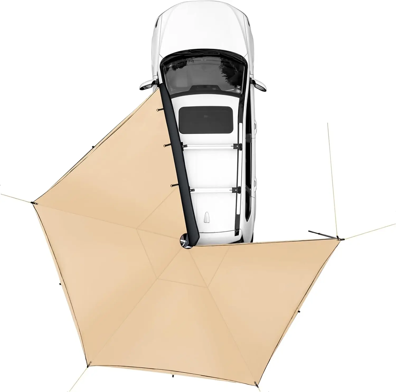 

Vehicle Awning Rooftop Pullout Ripstop UPF50+ Side Awning, Reinforced Hinges & Poles for Toyota/Nissan/Jeep/SUV/Truck/Van