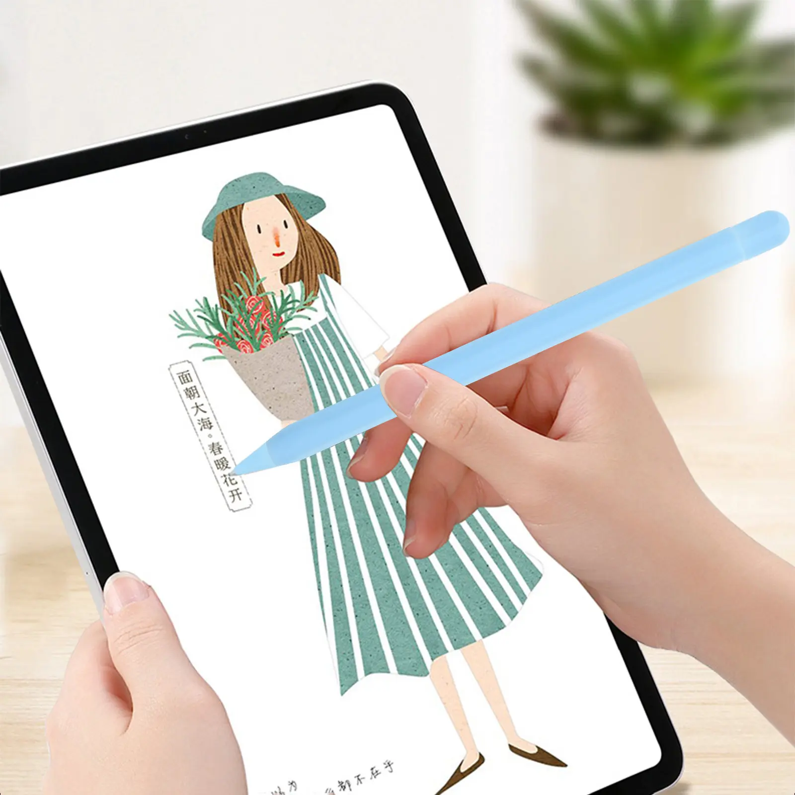 

Silicone Stylus Pen Cover Case Carrot-Shaped Protective Sleeve for Pencil 2 and Universal Stylus Pens Anti-Slip Roll