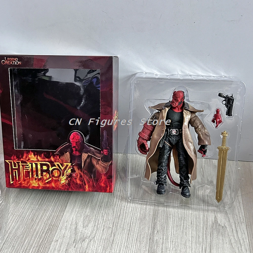 Hellboy الشكل البلاستيكية عمل الشكل الملابس الحقيقية يمكن ارتداء Hellboy سامريتان لعبة مجسمة دمية هدية الكريسماس