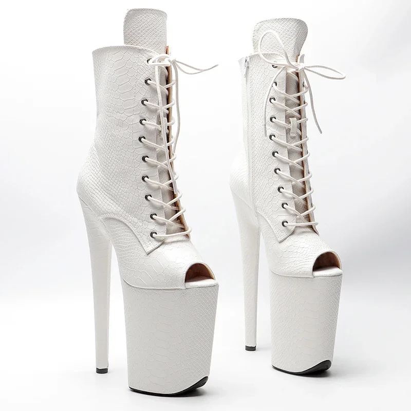 

Leecabe matte Snake PU 23CM/9inches Trendy fashion Platform High Heels party stripper heel Pole Dance boots