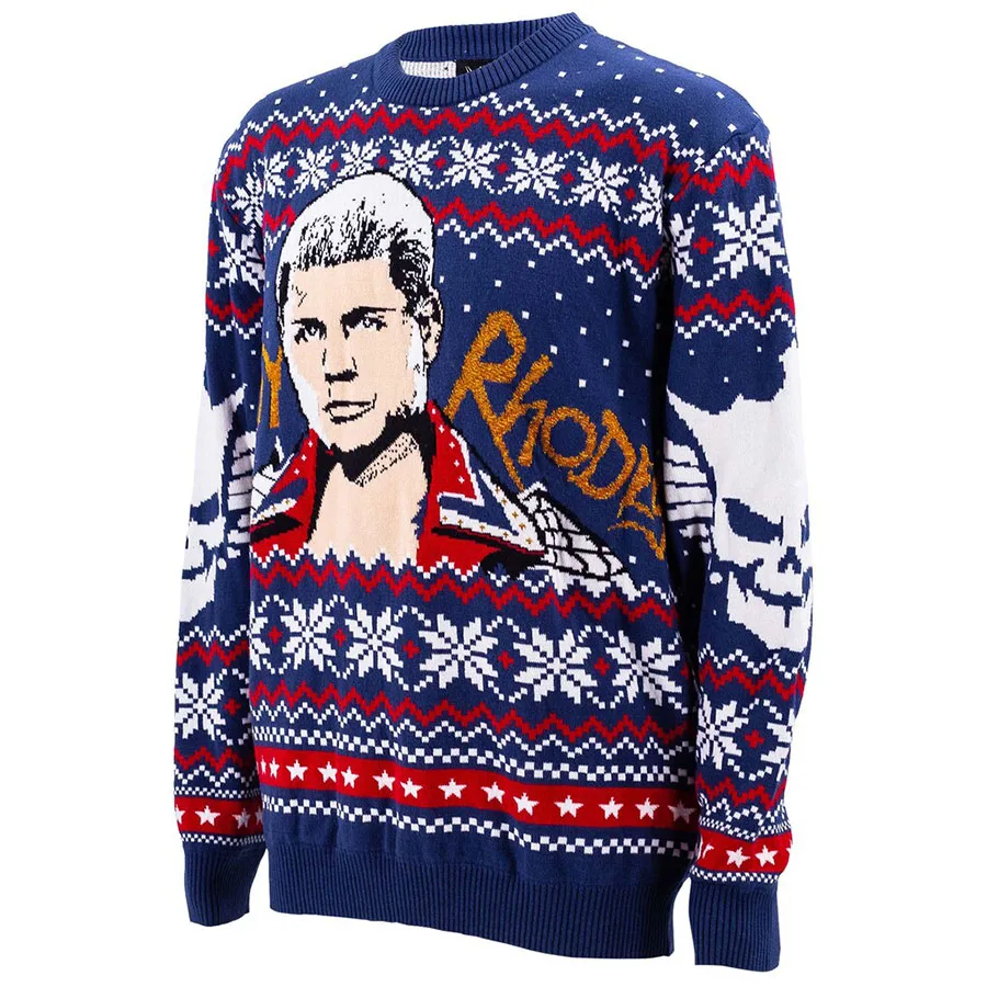 Men's Black Cody Rhodes Ugly Sweater Simple Fashion Pattern Different Soft And Close Fitting Suitable For Christmas Parties