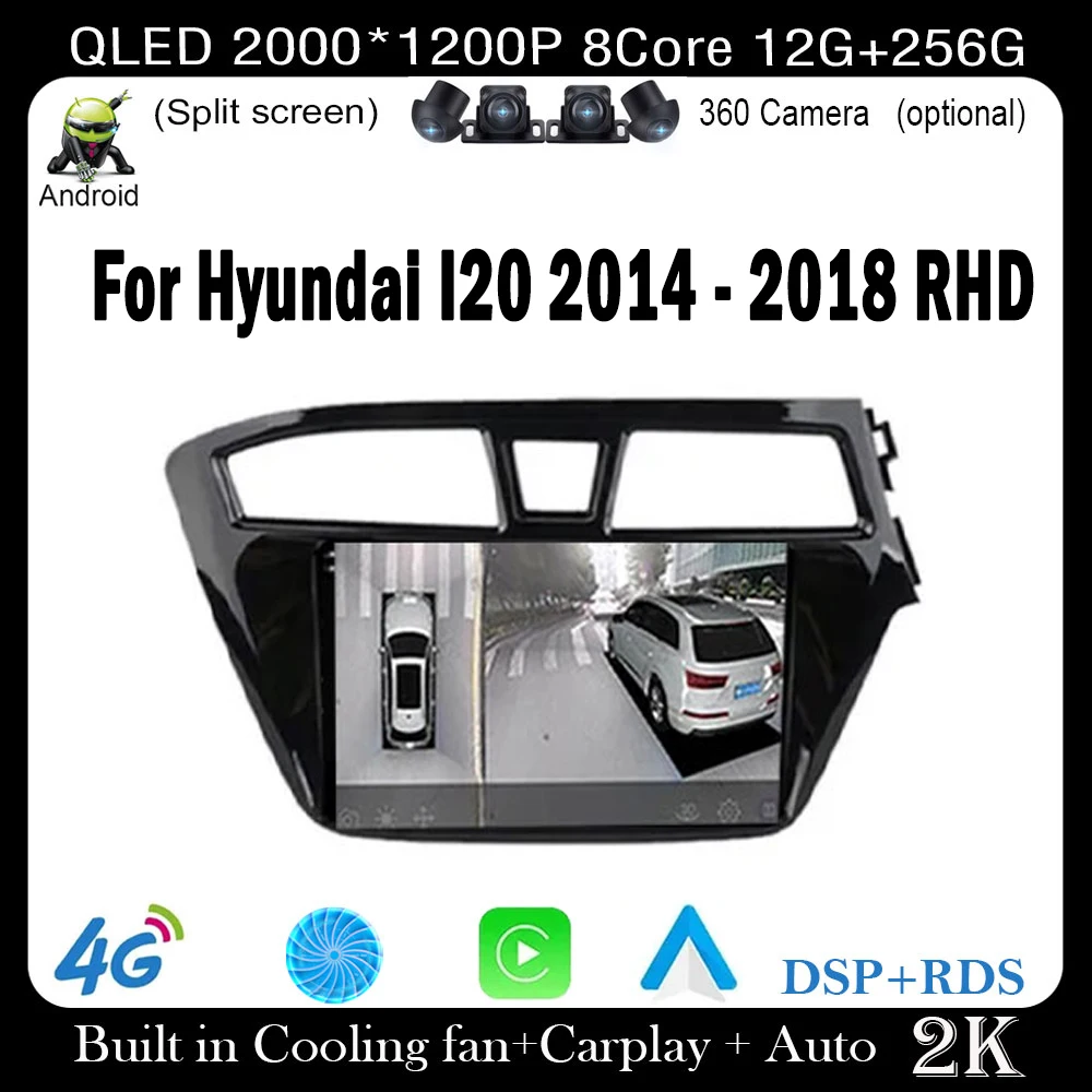 

9 дюймов для Hyundai I20 2014-2018 RHD 4G + Wi-Fi Автомобильный радиоприемник Видео Мультимедийная навигация GPS Стерео Сенсорный экран Android Auto