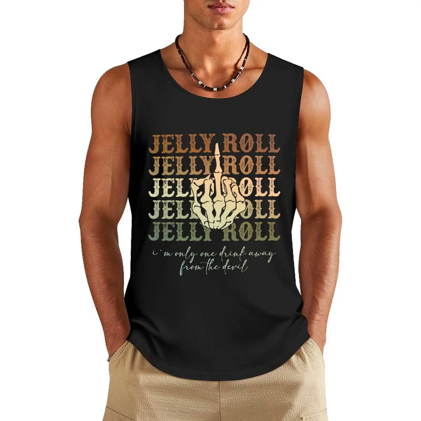 

Jelly Roll Whitsit Chapel Singer Country Music Tank Top cute tops summer clothes