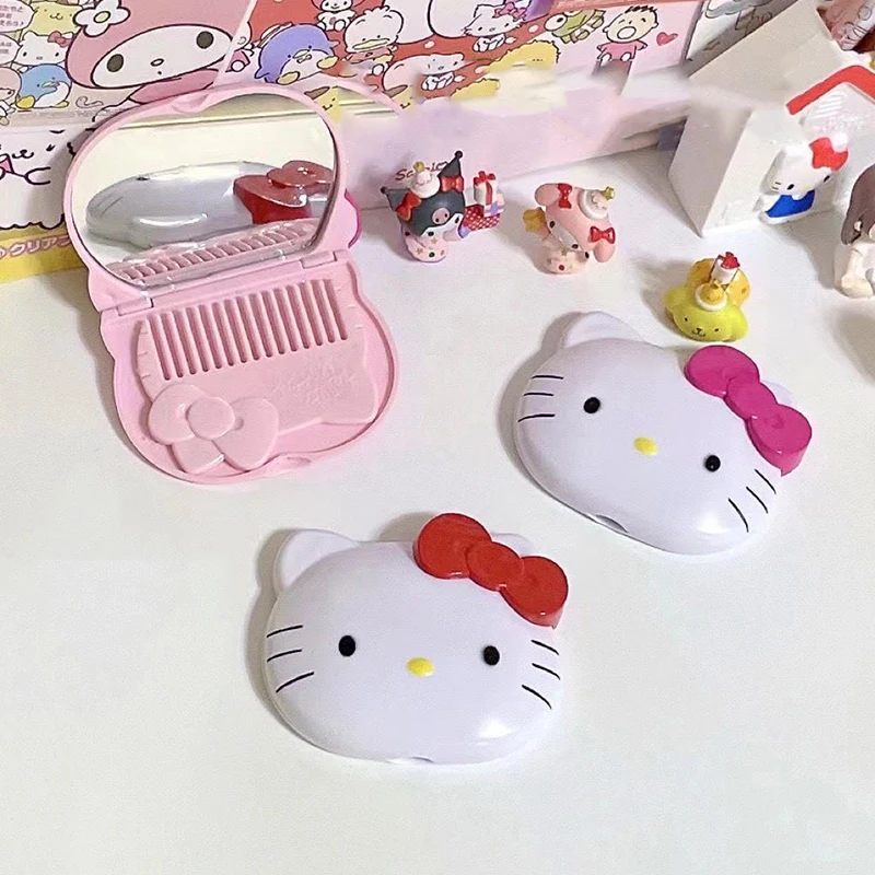 1Pcs Portable Sanrio Hello Kitty Kawaii Folding Comb Travel Hair Brush Hair Massage Styling Tool