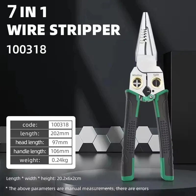 8-in-1 draadstriptang Multifunctionele elektricien Kabelstripper Snijden Splitsen Reparatie Handgereedschap Tang