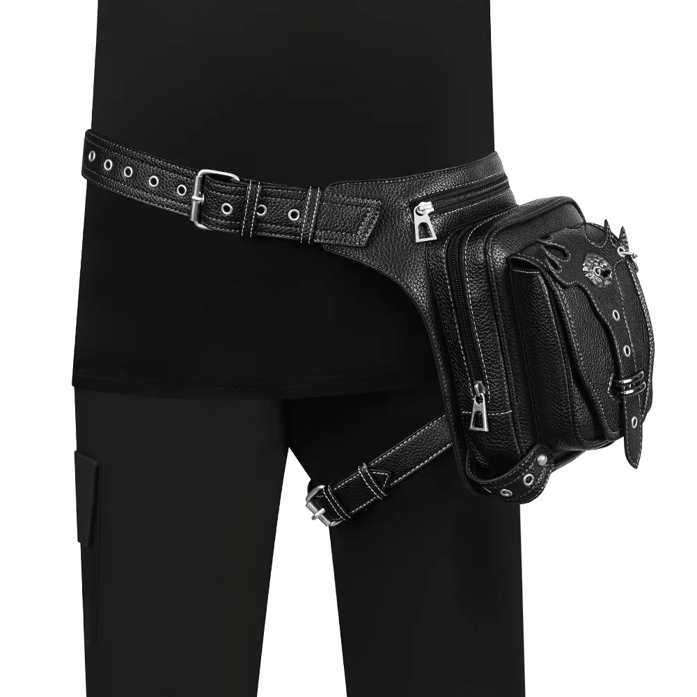 Tactical Leg Bag Motorcycle Riding Men's Waist Bag Pu Leather Leggings Outdoor Bag Fanny Pack Belt Bag Chest Bag Bum Bag Purse