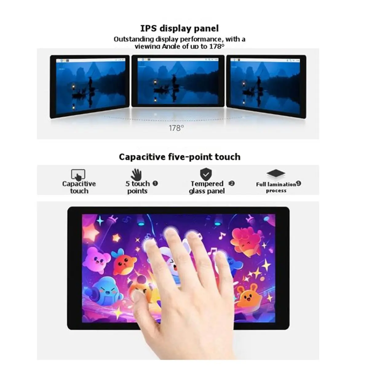 5 Inch LCD 720x1280 Capacitive TouchScreen Display for -Compatible PC Secondary Monitor for Nano