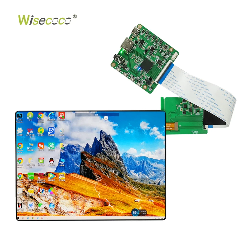 Wisecoco 8 Inch Oled Screen 2K QHD Ultra-Thin MIPI 2480*1860 OLED E-Paper Modules Amoled Display for Automotive Tablet