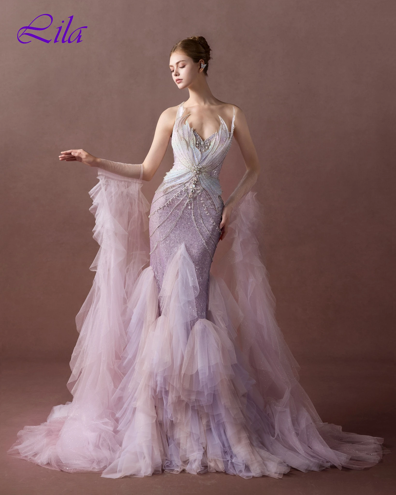 

Customized Mermaid Strapless Sleeveless Elegant Evening Dress Delicate Formal Bespoke Occasion Gowns Fashion Party Dress