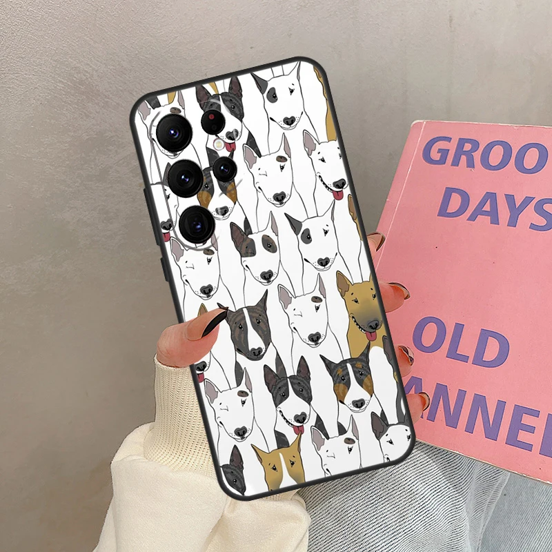 Engels Bull Terrier Hond Case Voor Samsung Galaxy S24 Ultra S20 S21 S22 S23 S25 Ultra S9 S10 Plus S25 FE Cover Coque