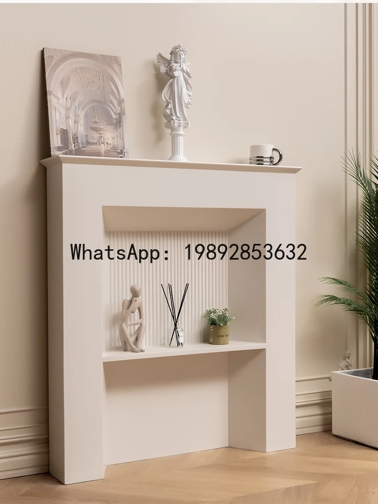 LYY Green Fireplace Cabinet Entryway Cabinet French Cream Style Storage Rack Living Room Decorative Cabinet