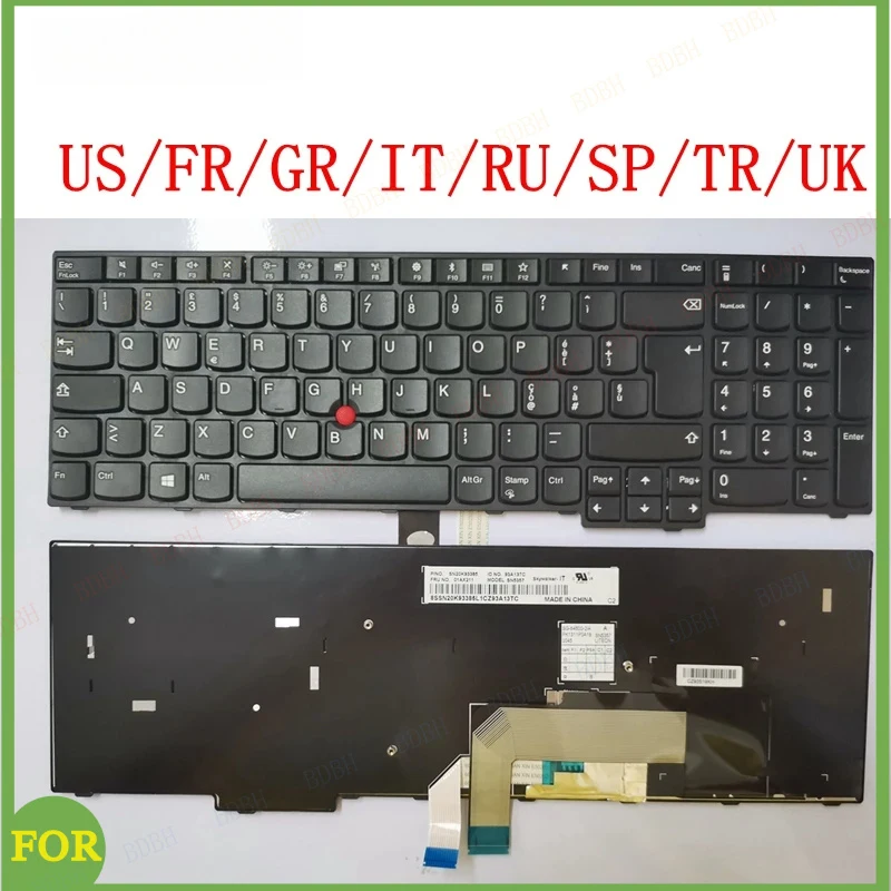 US/FR/GR/IT/RU/SP/TR/UK/BR NEW Laptop Keyboard for Lenovo Thinkpad E570 E575 E570C