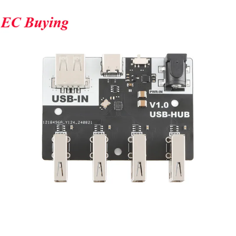 Módulo Hub CH334 4 Interface USB2.0 Hub Chip 40 MB/S 5V XL-USBHUB USB-A TYPE-C DC5.5 * 2.1 Interface