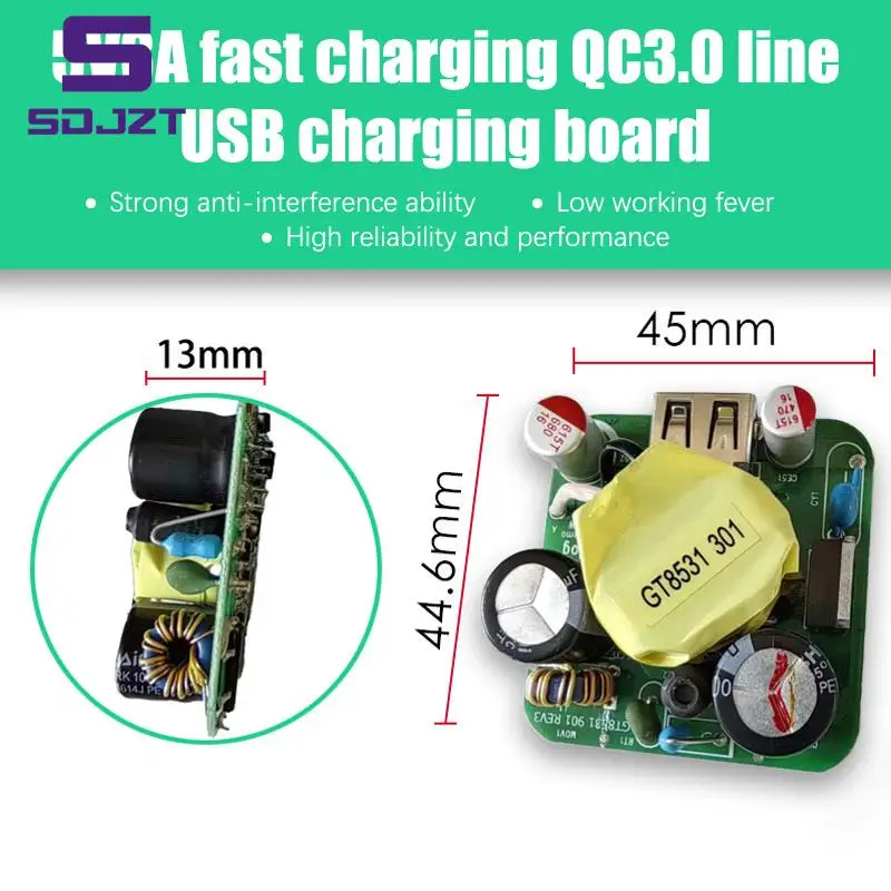 5V 3A Power Adapter QC3.0 Fast Charging Mobile Phone USB Output Charger Circuit Board