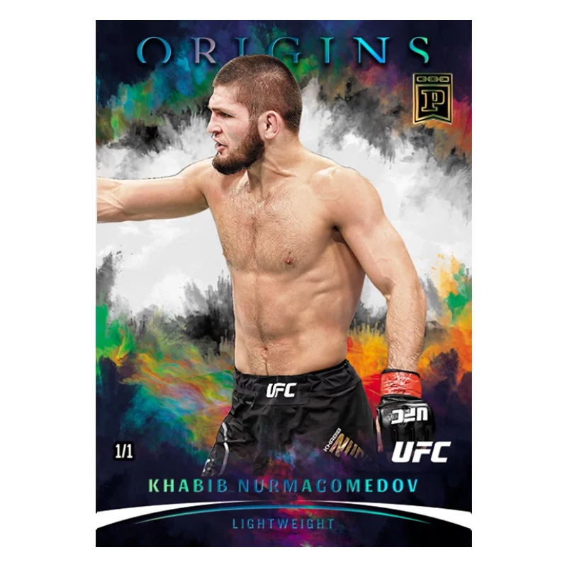 Conor Mcgregor Khabib Murmagomedov Khamzat Chimaev Panini UFC Series Diy Homemade Collection Flash Card Toys Gift - view 2