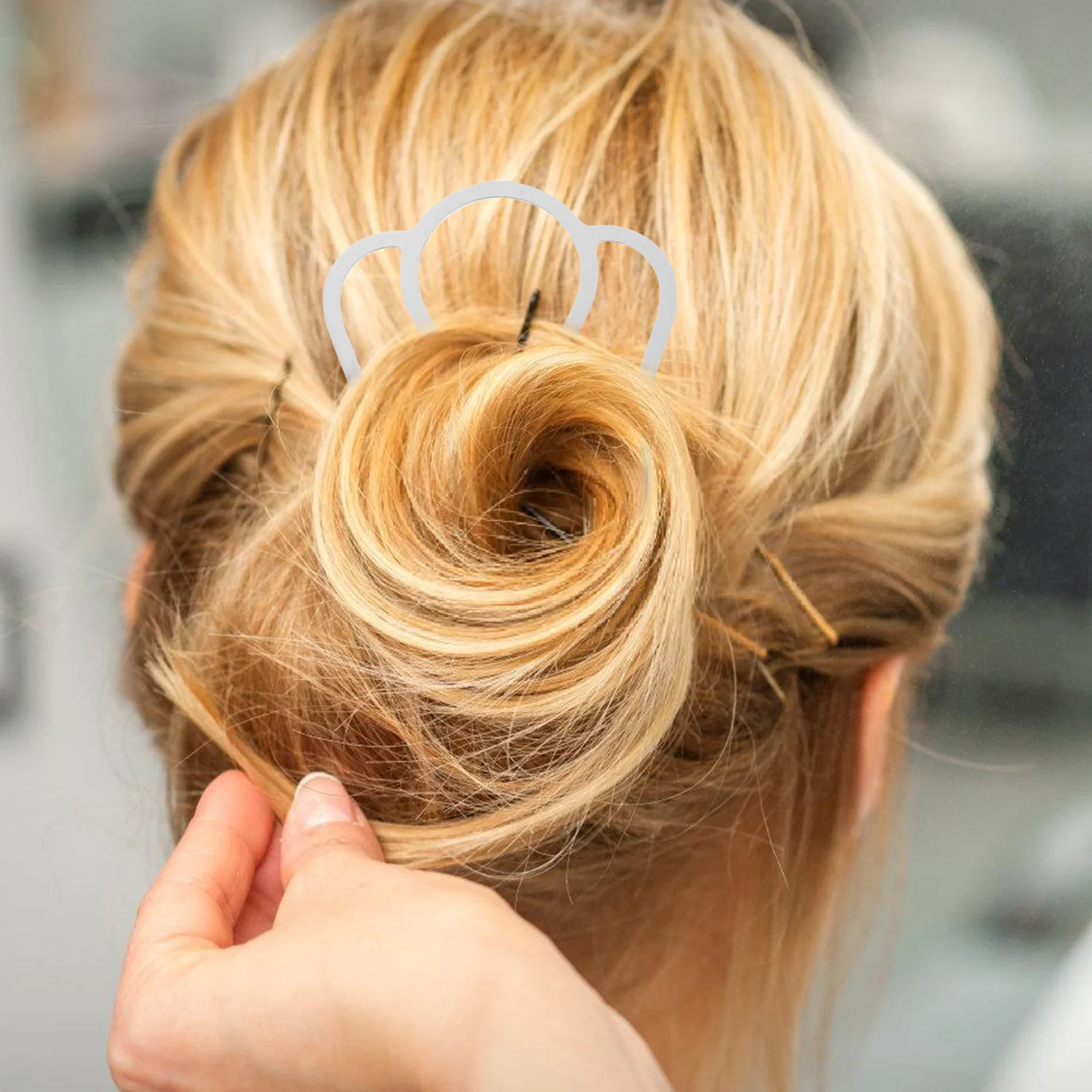 2 Pcs 사이드 빗 U 모양의 프렌치 트위스트 빗 빈티지 헤어 스틱 4 치아 핀 헤어 Updos 여성과 소녀를위한 롤빵 메이커 액세서리