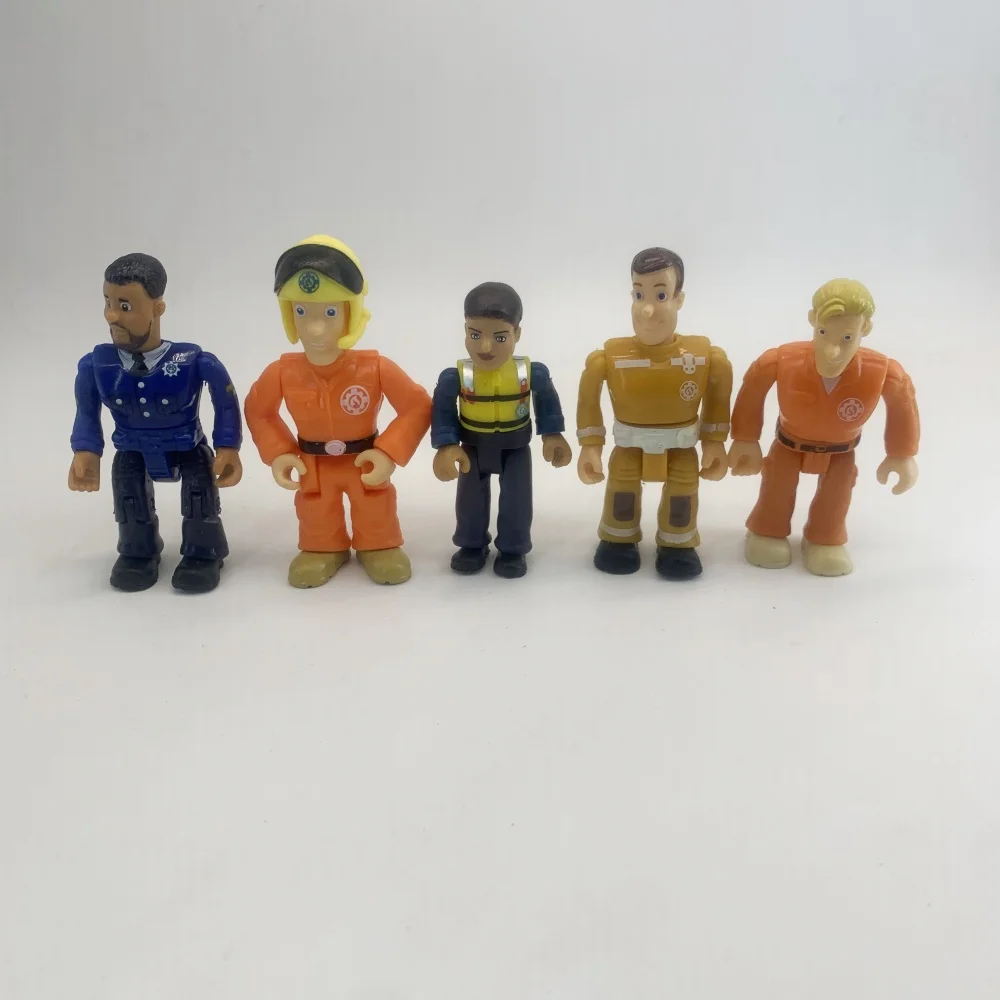 8pcs Joint Movable Fireman Sam Action Figure Toys Anime Fire Woman Figuras Dolls for Children Diy Birthday Gift