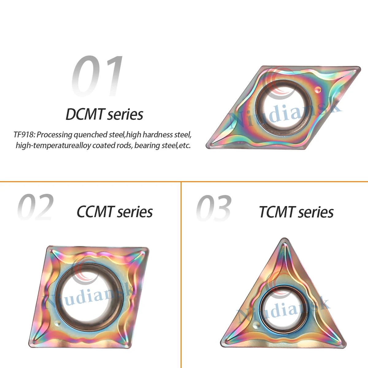 DCMT070204-LM CCMT060204-LM TCMT110204-LM TF918 CNC Lathe Tools Carbide Inserts Turning Hardened Steel Seven Colors Blade Cutter