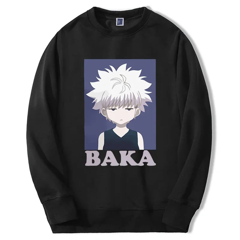 

Hunter X Hunter 2024 Hoodies Sweatshirts Men Japan Anime Killua Zoldyck Funny Baka Hoodie Fashion Round Neck Harajuku Streetwear