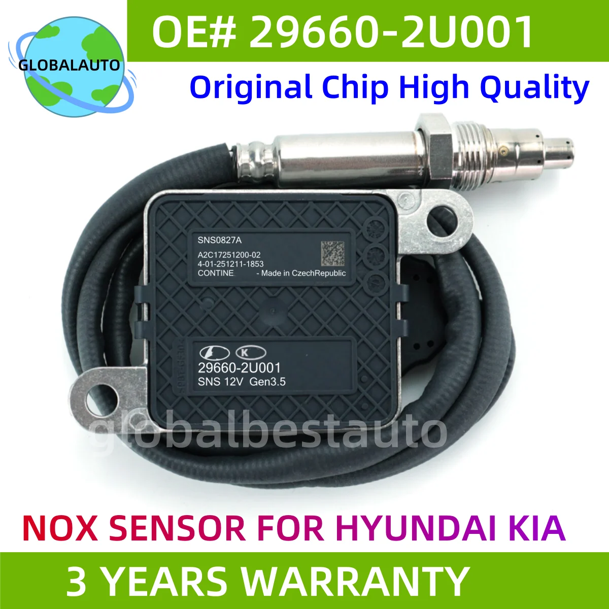 

29660-2U001 SNS0827A A2C17251200-02 Оригинальный НОВЫЙ датчик оксида азота (NOx) для Hyundai KONA 29660 2U001 296602U001