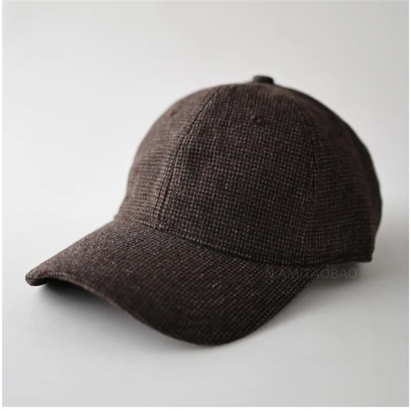 New vintage Woolen Baseball Cap in the Maillard Color Series, Unisex, Fashionable, Trendy, Simple, Versatile, and Sun-Blocking