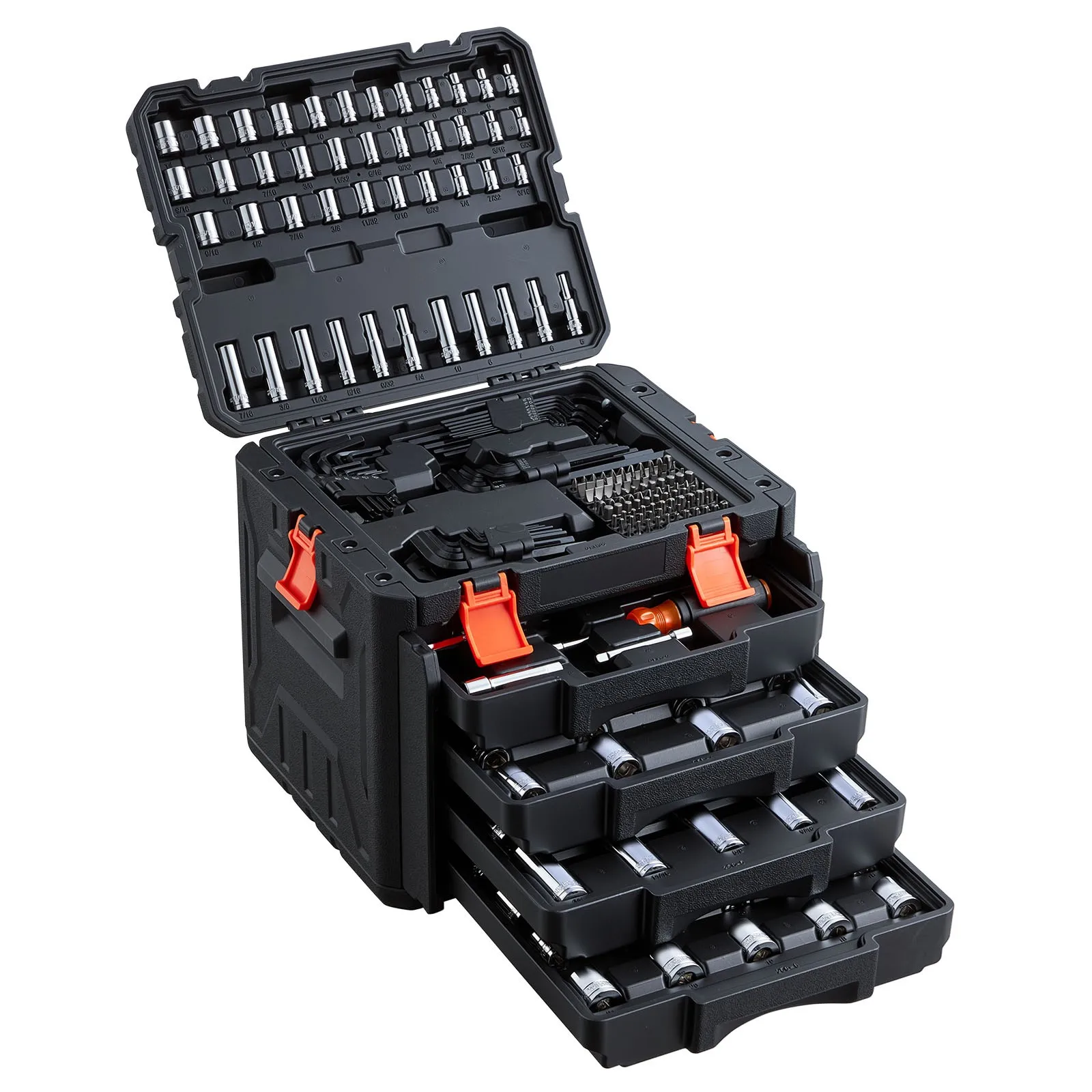 

Набор инструментов для механиков, 256 предметов, набор торцевых ключей SAE и метрических размеров