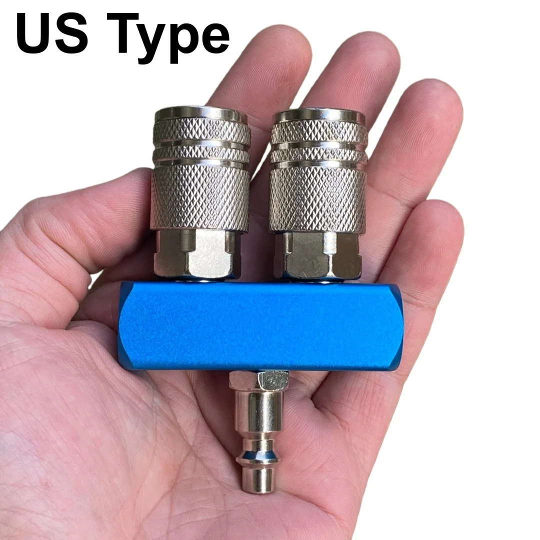 US Type Air Compressor Manifold Splitter Coupler 2/3 Ways Pneumatic Diversion Quick Fitting Connector