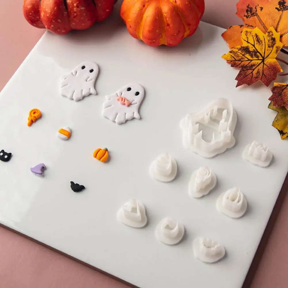 

New Halloween Hat Big Pumpkin Polymer Clay Pottery Cat Making Molds Dog Cutters Cutting Soft Rabbit Earrings Cla T7C5