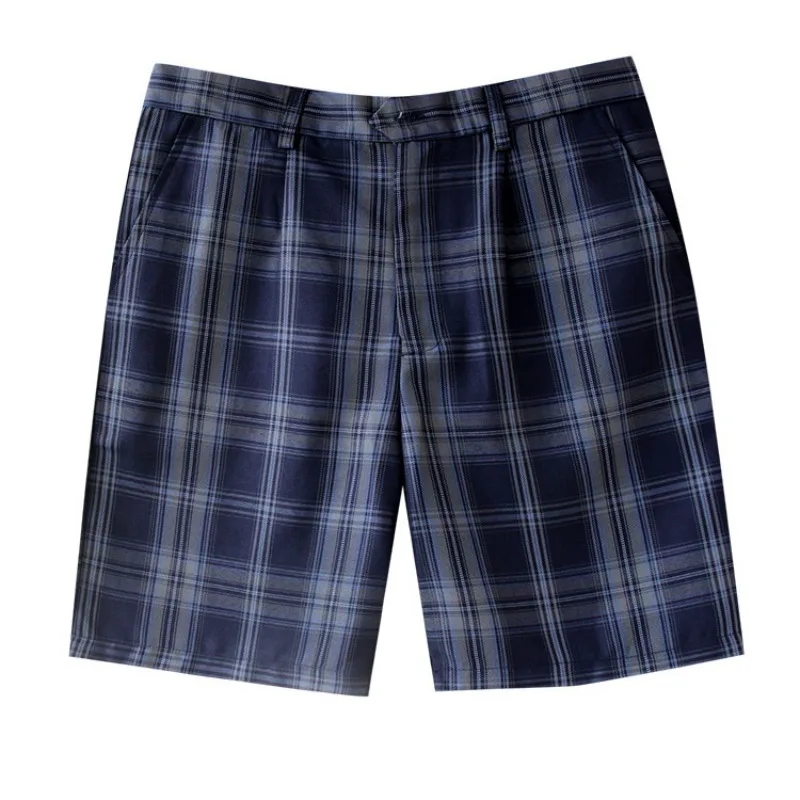 Men's Plaid Shorts DK Academy Short Pants Khaki British Trousers Uniform Shorts Pants Casual Pant New Trendy Checkered Shorts