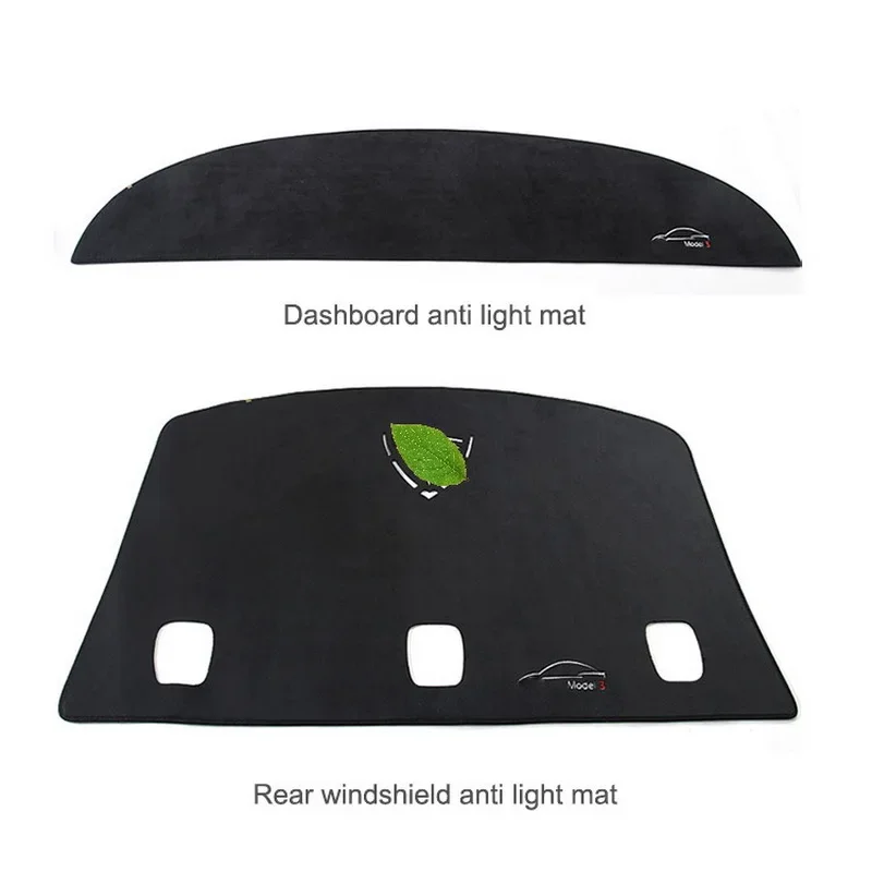 Dashboard Cover For Tesla Model 3 Y Windshield Pad Flannel Dash Mat Sunshade Non-slip Dustproof Anti Light Protector Decor Car