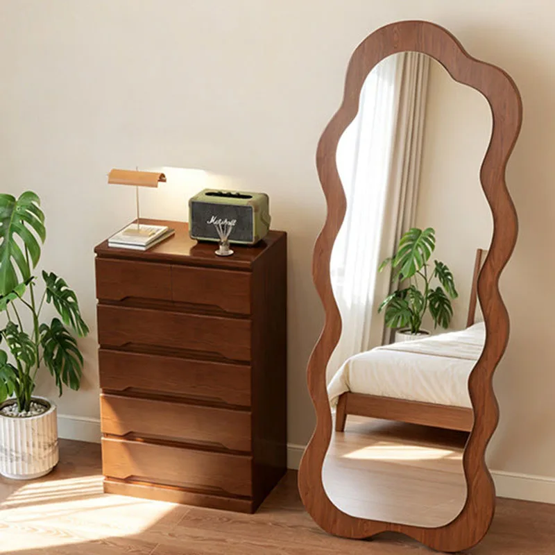Living Room Modern Mirror Wavy Decoration Items Accessories Aesthetic Girls Mirror Full Body Makeup Espelhos Home Decorations