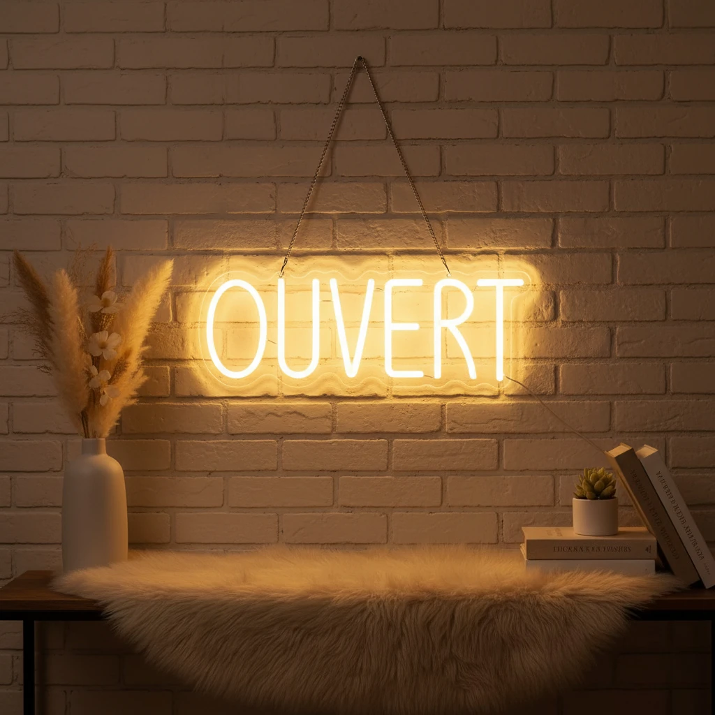 Ouvert LED USB Powered Door Sign with Dimmable Switch, Wall Decoration for OPEN Shops Döner Shop Store Bio Food Stall (Open)