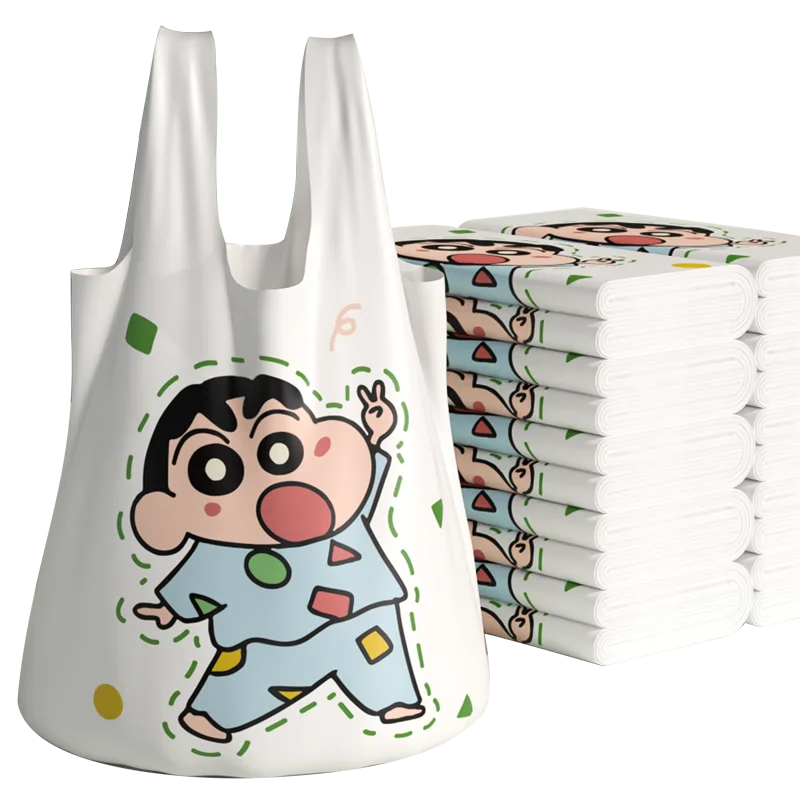 

Kawaii Crayon Shin-Chan Garbage Bags Cute Household Thickened Cleaning Plastic Bags Handheld Kitchen Waste Garbage Bags