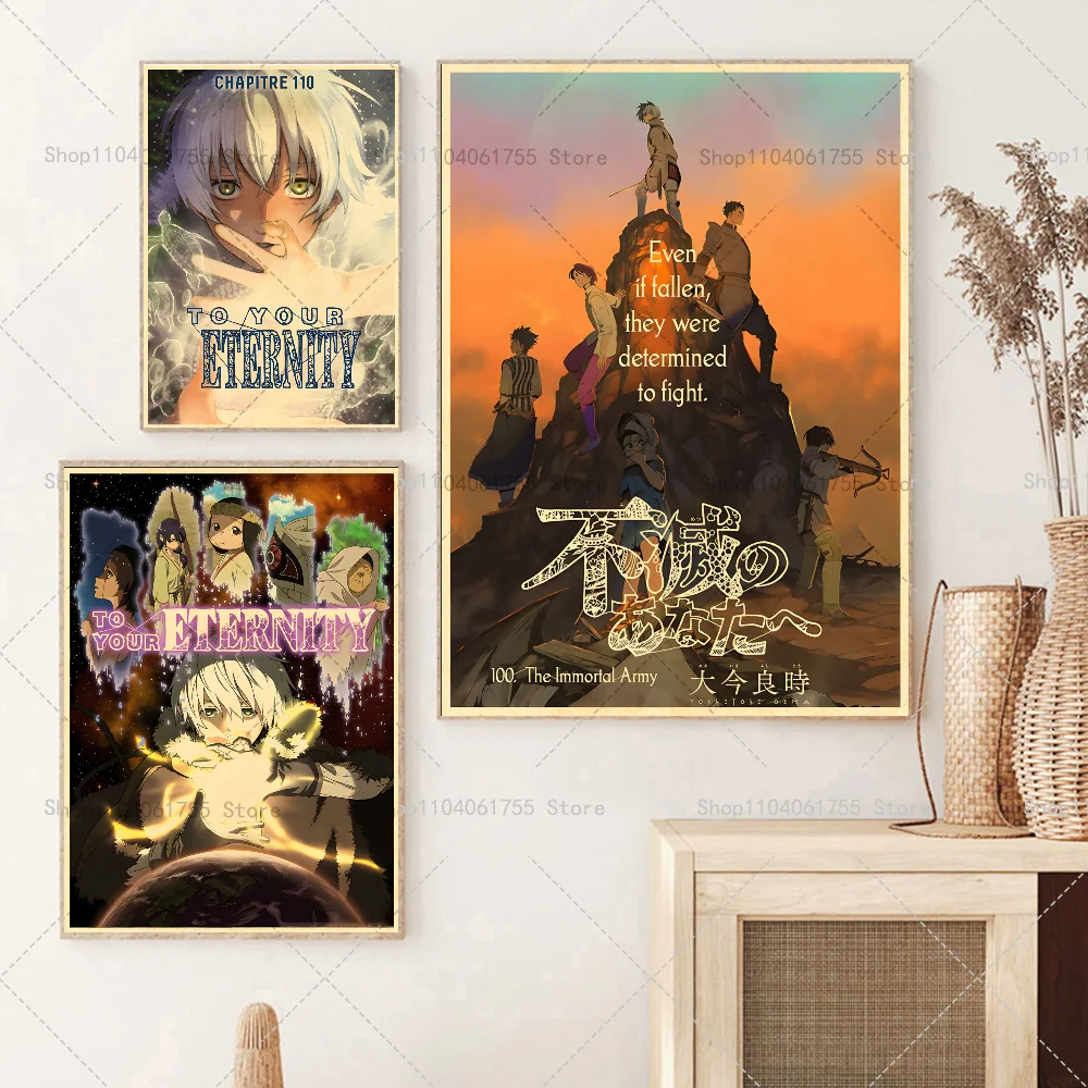 1PC To Your Eternity Anime Poster Self-adhesive Art Waterproof Paper Sticker Coffee House Bar Room Wall Decor