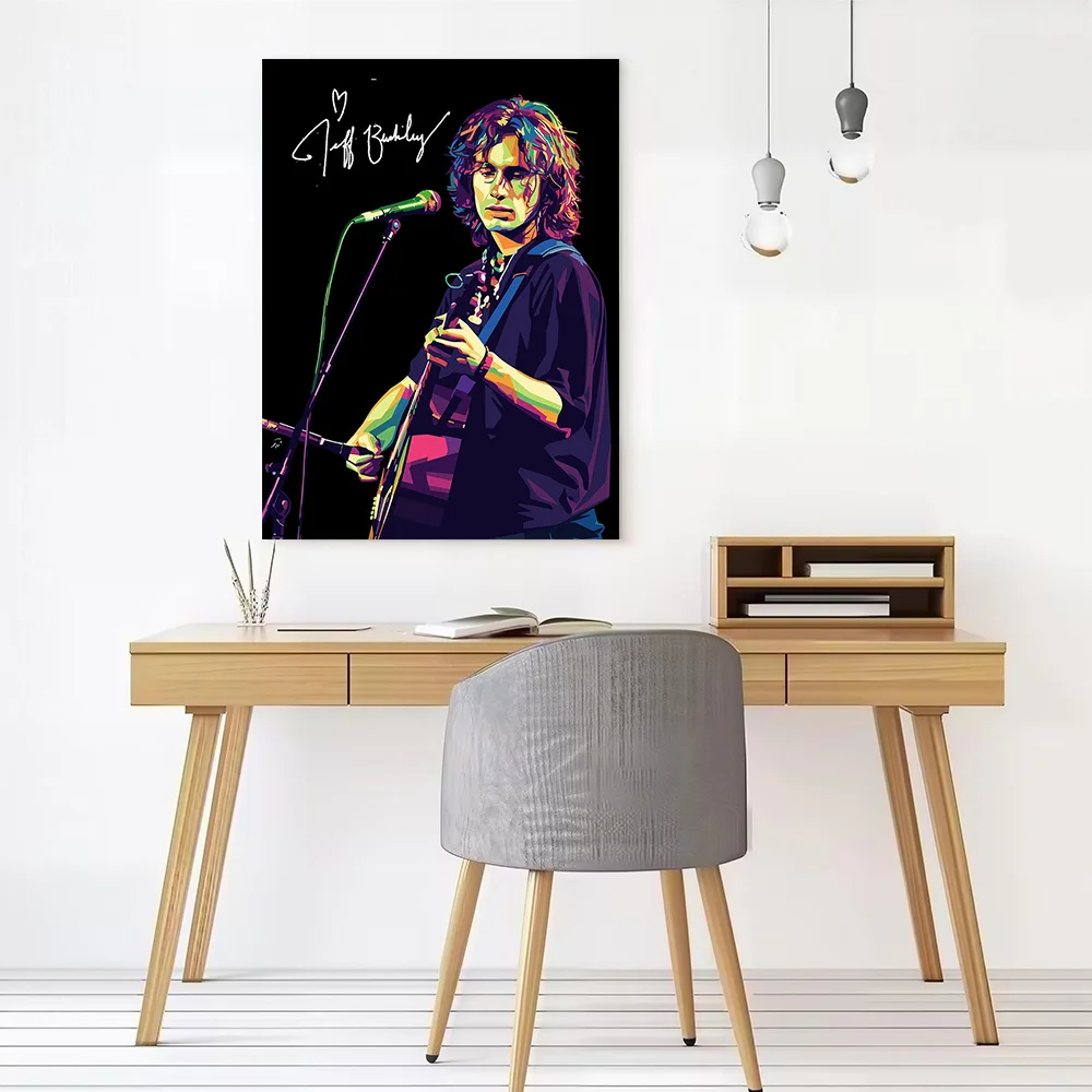 Jeff Buckley Portrait Canvas Poster Customizable Printed Canvas Painting Wall Art for Fans Room Decoration Aesthetic Wand Deko