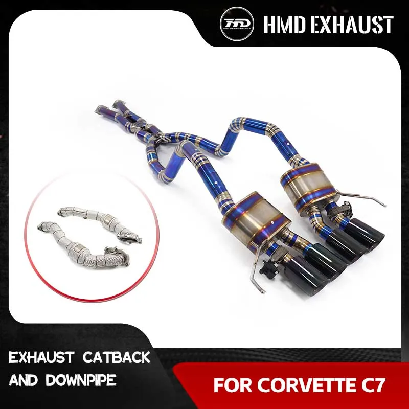 

Exhaust pipe for Corvette C7 Catback Ti Electronic valves Increased horsepower Muffler Tips Bolt-on installation Downpipe