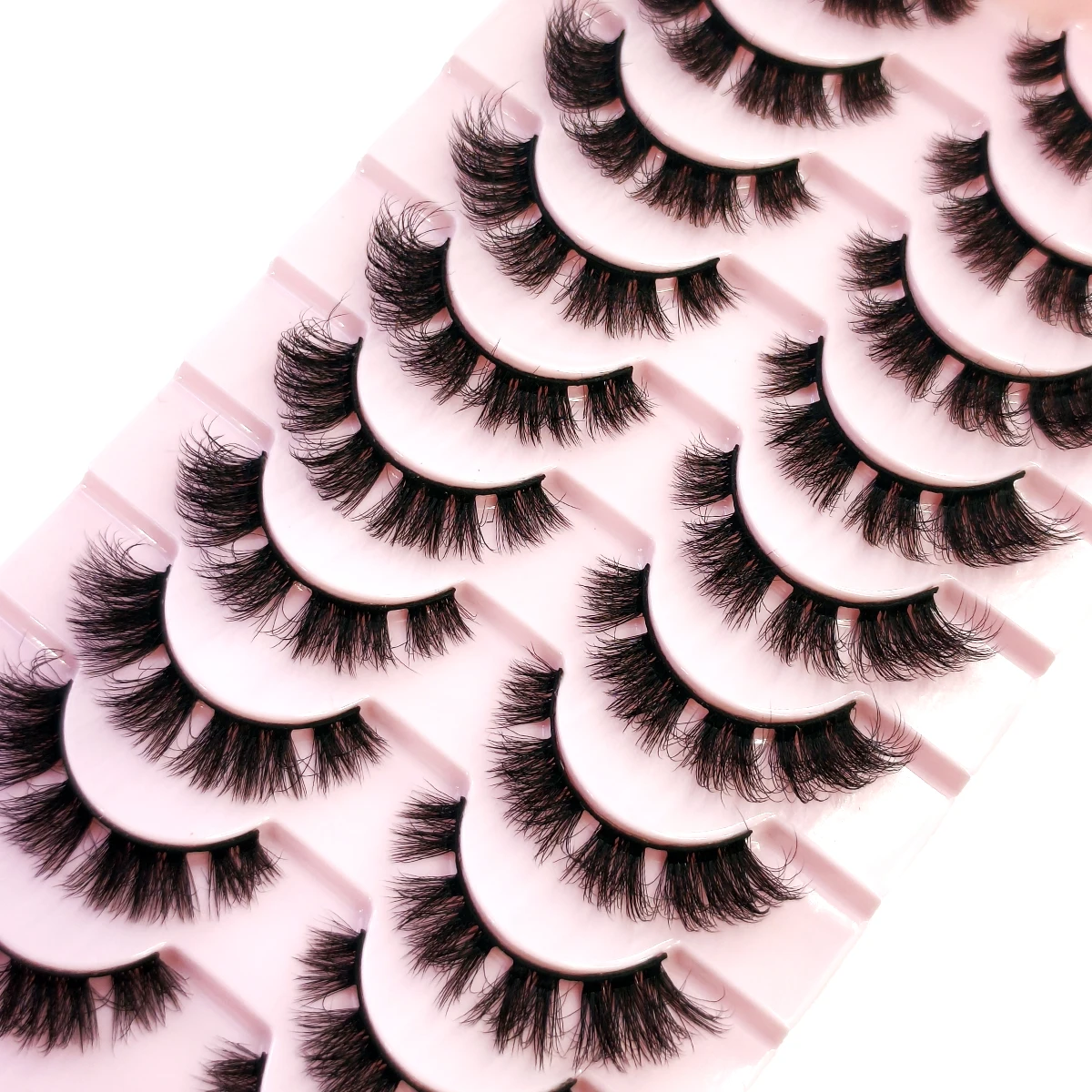 10 Paar Mix-Wimpern aus Nerz, flauschig, dramatisch, falsche Wimpern, natürlich, lang, künstlicher Nerz, dünne, künstliche Wimpern, sieht aus wie Verlängerung XH01 – Detail 5
