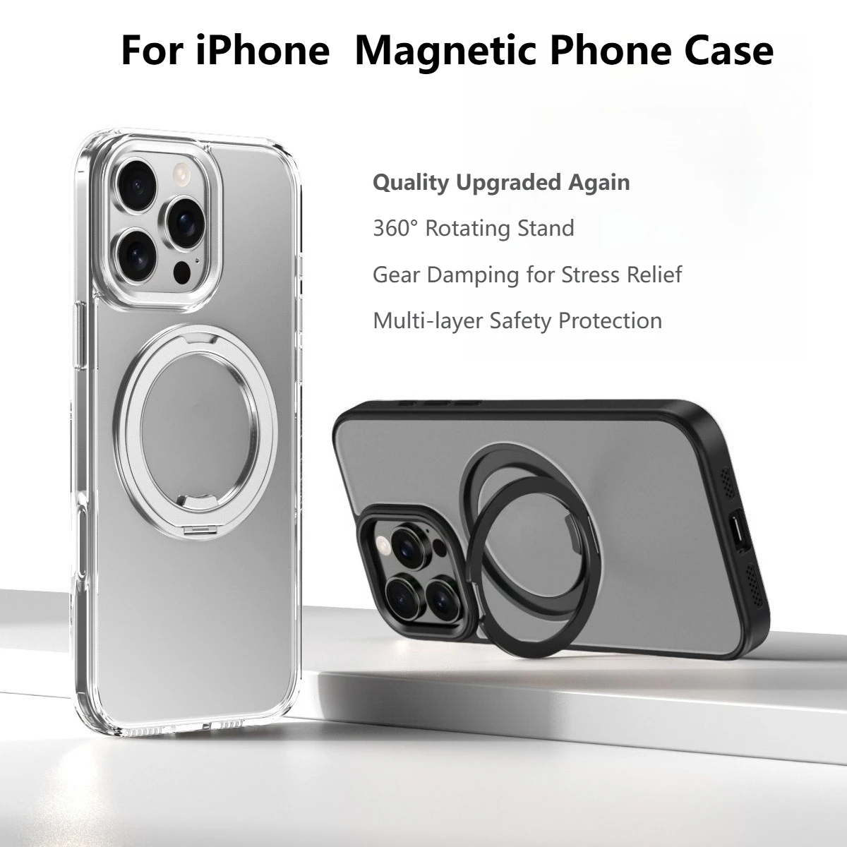 

New Model 360° Rotating Stand Magnetic Phone Case With Pivot Design For IPhone 14/15/16 Pro Max
