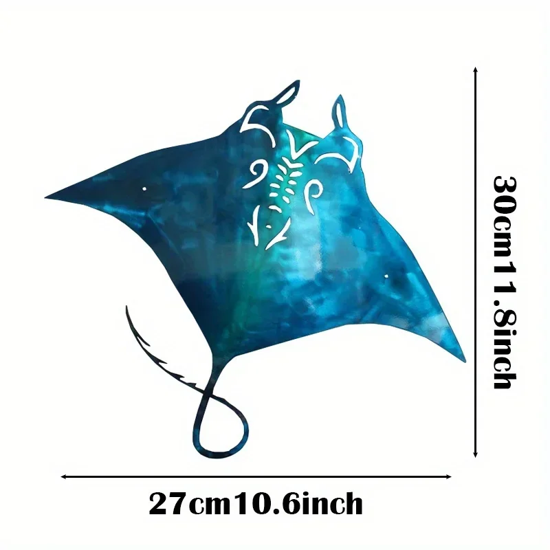 CIFBUY Deco 1 pieza de Metal Manta Ray decoración colgante de pared arte decoración costera letrero de playa decoración del hogar océano Baby Shower vacaciones nacimiento