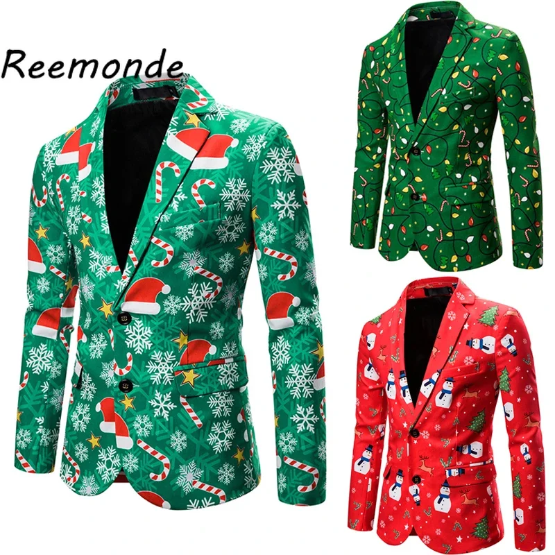 Inverno natale capodanno abbigliamento per feste Costume abito regalo uomo uomo Casual moda Metting abiti di compleanno cappotto uniforme sottile