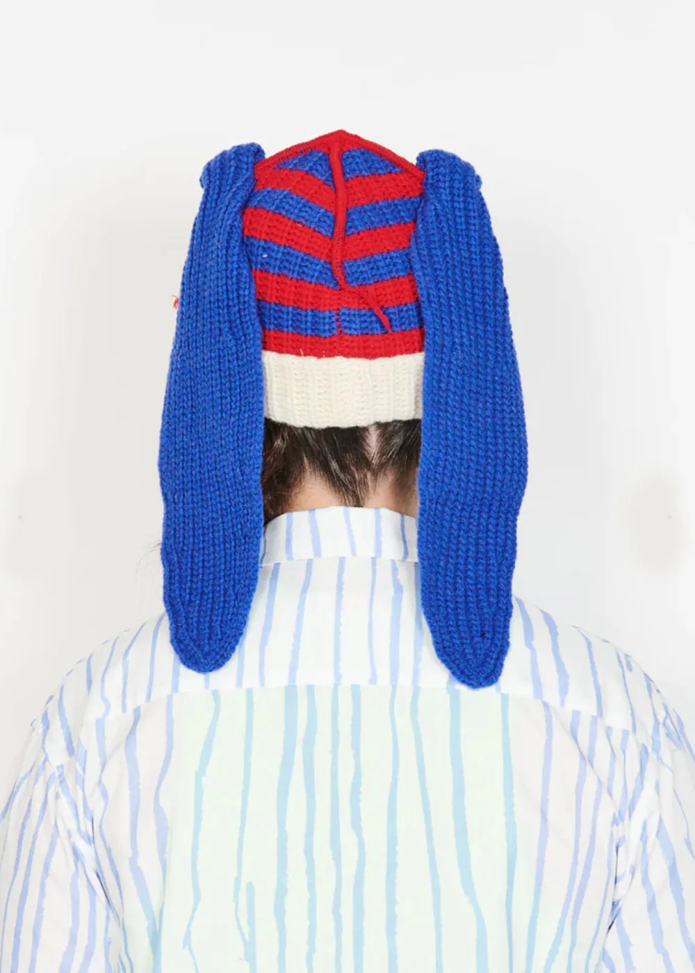 2023 new Winter Skullies Cute Women Long ears fox Hat Crochet Knitted Costume Beanie Hats Women Color matching Gift Hip-hop Cap