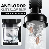 Flip Top Anti-Odor Drain Pipe Set Kitchen Sink Drain Retractable Deodorizing Filter Flexible Downspout Bathroom Anti Clogging 3
